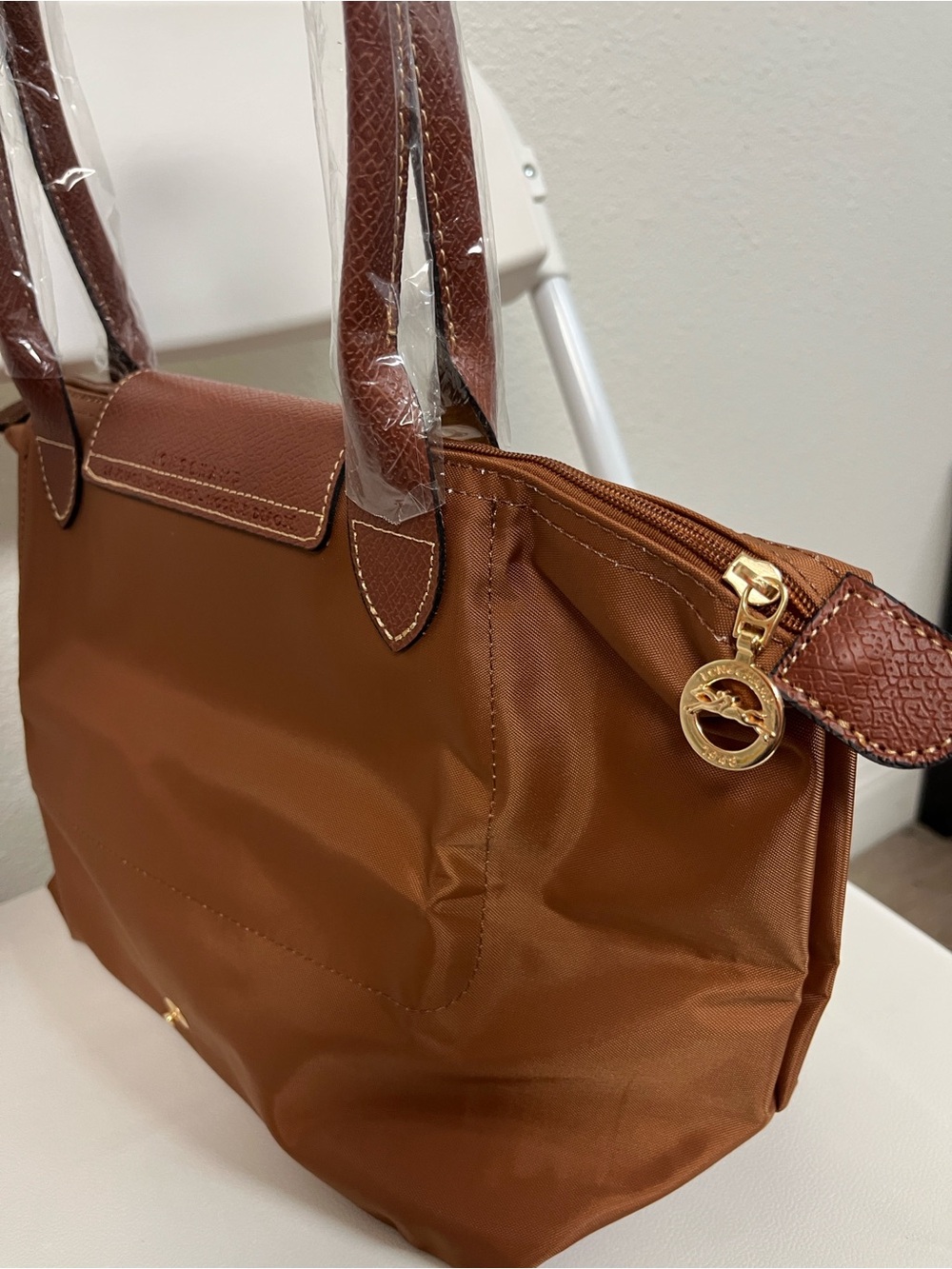 Longchamp Medium Cognac Tote Bag in Brown - Picture 6 of 8